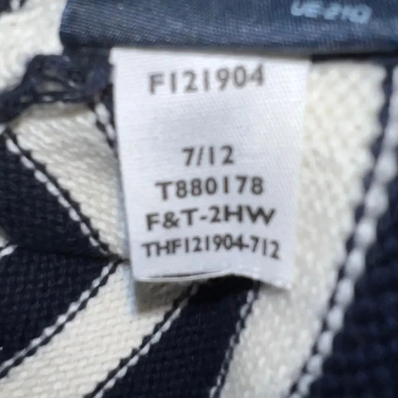 Tommy Hilfiger Sz Lg, half zip striped ribbed knit  nautical holiday Y2K Sweater - Picture 7 of 8